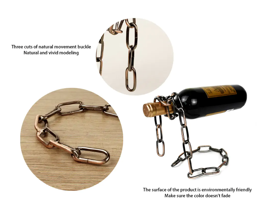 Chain suspension for a wine bottle